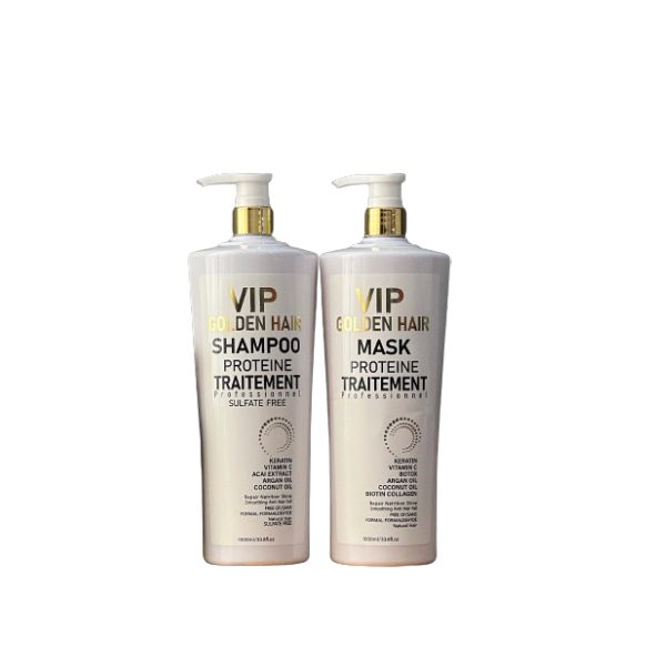 این تصویر شامل عکس محصول شامپو و ماسک VIP می باشد.